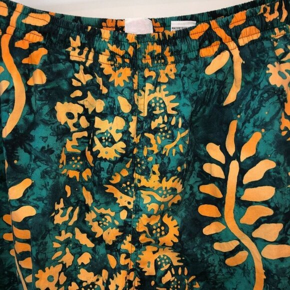 TYR Sport Mens Large Green Floral Elastic Waist Pockets Swim Shorts Trunks Sz L - Picture 4 of 10